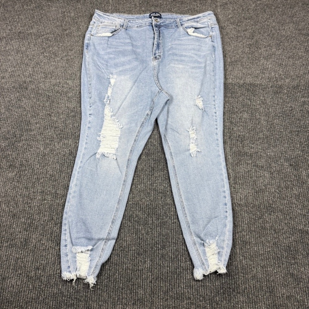 Wax Jean Los Angeles Distressed Light Wash Skinny Jeans 90188XL Size 24